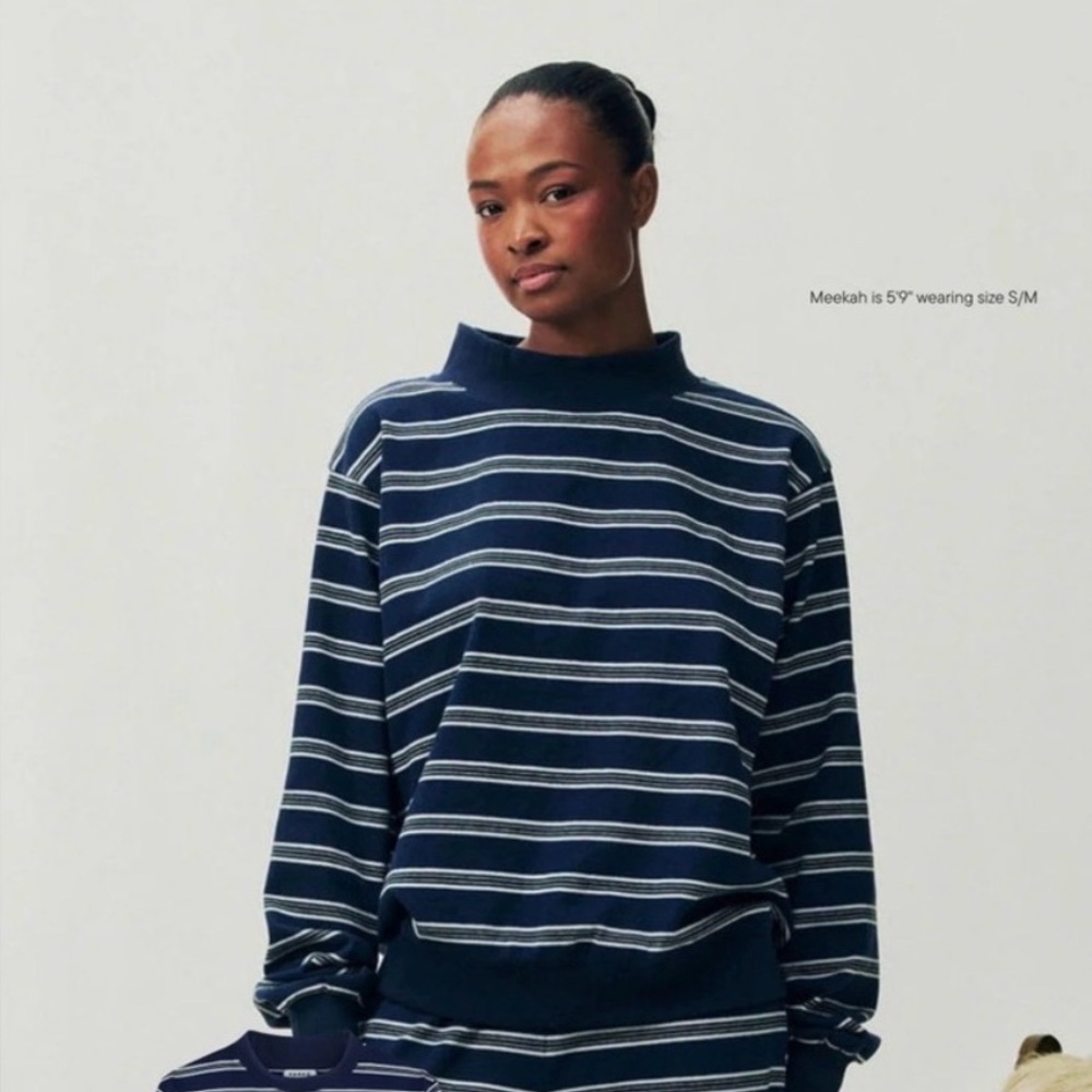 Navy Striped Women's Sweatshirt